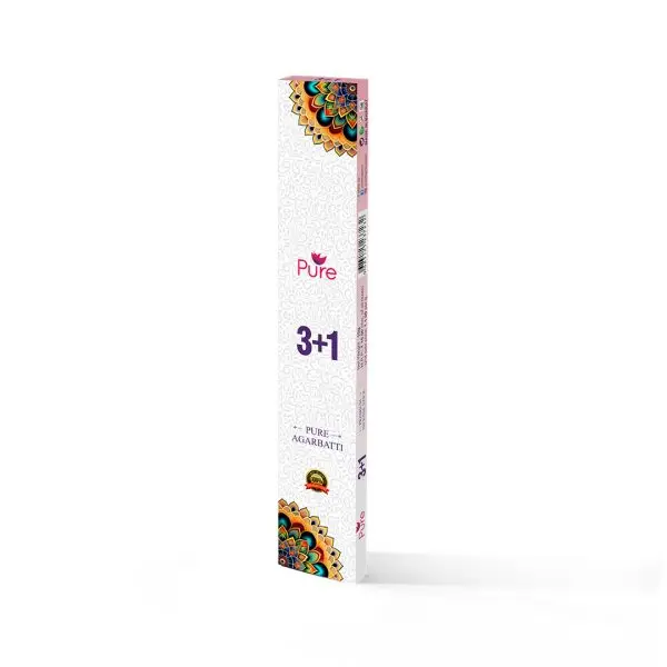 Pure Fragrance 3+1 Agarbatti incense box with mandala design, perfect for spiritual home décor or near Sai Baba murti. – Devsamagri devotional product