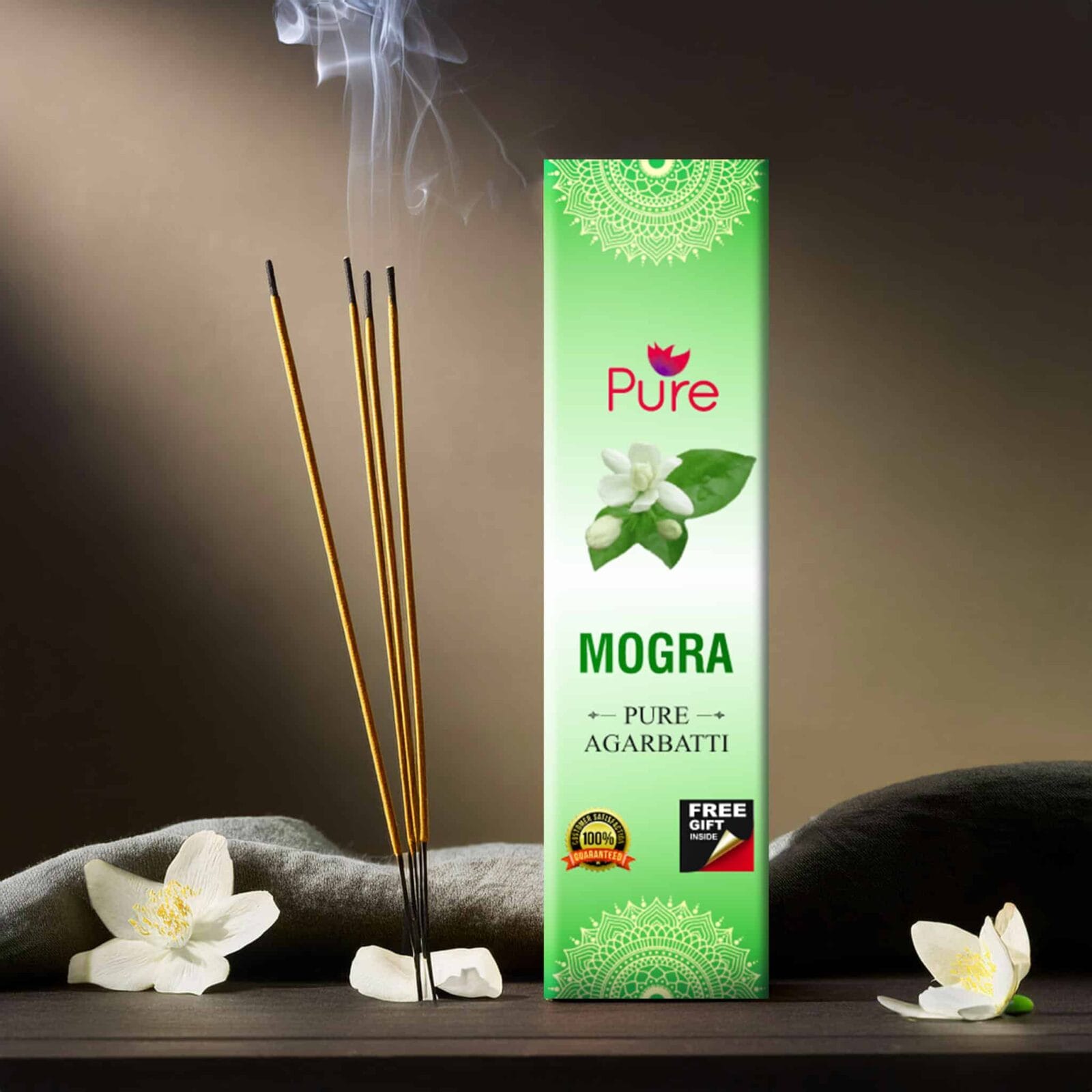 23-MOGRA-25-MRP-INCENSE-STICKS-3D-MOCKUP.jpg Pure Mogra Agarbatti - Image 1