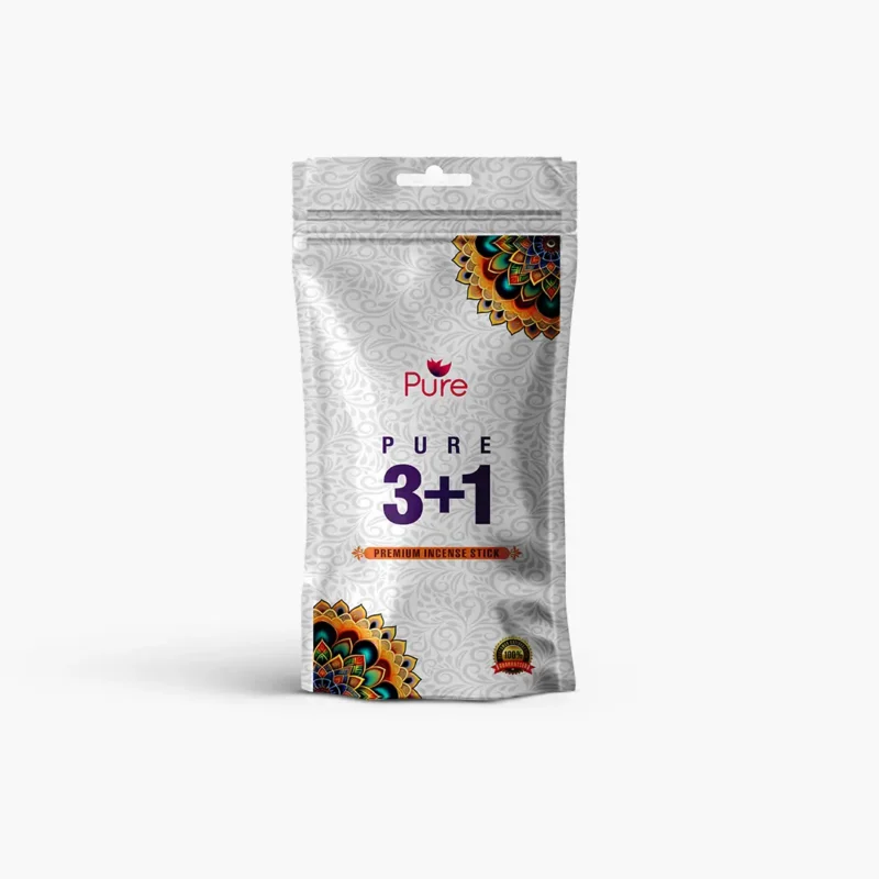 Silver paisley mandala Pure Fragrance zip pouch for incense sticks; ideal for Indian spiritual home decor or puja essentials. – Devsamagri devotional product