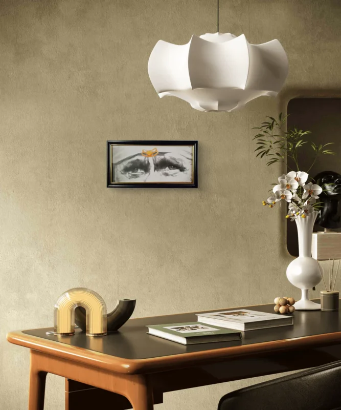 Sai Baba Blessing Eyes 15x30 Italian Fiber Waterproof Wall Painting for Home Temple