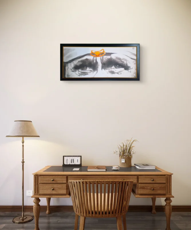 Sai Baba Blessing Eyes Wall Hanging 30x60 cm Waterproof Italian Fiber for Home Temple