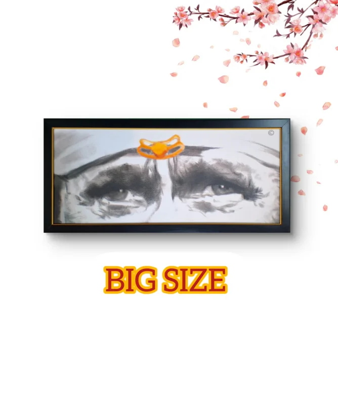 Sai Baba Blessing Eyes Wall Hanging 30x60 cm Waterproof Italian Fiber for Home Temple