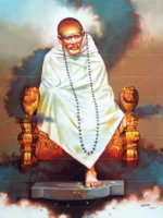 Shirdi Sai Baba Samadhi Canvas Wall Painting for Home Temple and Meditation