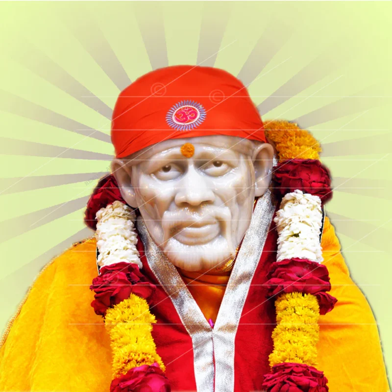 Shirdi Sai Baba Real Face Canvas Painting Portrait for Home Temple Wall Decor