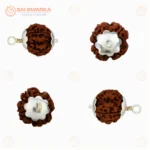 Original 4 Mukhi Nepali Rudraksha Pendant with White Cap – Sacred Locket for Wisdom, Learning & Spiritual Growth - Image 2
