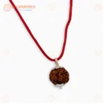 Original 4 Mukhi Nepali Rudraksha Pendant with White Cap – Sacred Locket for Wisdom, Learning & Spiritual Growth - Image 4