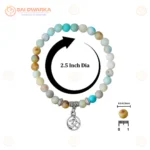 Natural Amazonite Bracelet (2.5 Inch) with Om Charm – Crystal Stone Bracelet for Calmness, Balance & Positive Energy - Image 2