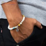 Natural Amazonite Bracelet (2.5 Inch) with Om Charm – Crystal Stone Bracelet for Calmness, Balance & Positive Energy - Image 3