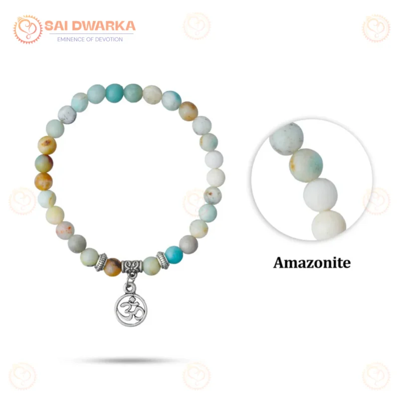 Amazonite Bracelet with Om Charm