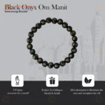 Natural Black Onyx Om Mani Bracelet (2.5 Inch) – Gemstone Bracelet for Protection, Inner Strength & Spiritual Harmony - Image 4