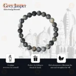 Natural Grey Jasper Bracelet (2.5 Inch) – Crystal Stone Bracelet for Grounding, Stability & Inner Balance - Image 4