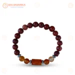 Aries (Mesha Rashi) Zodiac Bracelet – Clear Quartz, Garnet & Blue Lace Agate Gemstone Bracelet (Adjustable) - Image 4