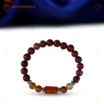 Aries (Mesha Rashi) Zodiac Bracelet – Clear Quartz, Garnet & Blue Lace Agate Gemstone Bracelet (Adjustable) - Image 3