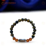 Leo (Singha Rashi) Zodiac Bracelet – Tiger Eye, Carnelian & Citrine Gemstone Bracelet (Adjustable) - Image 2