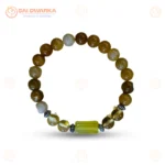 Pisces (Meen Rashi) Zodiac Bracelet – Fluorite, Black Obsidian & Green Aventurine Gemstone Bracelet (Adjustable) - Image 4
